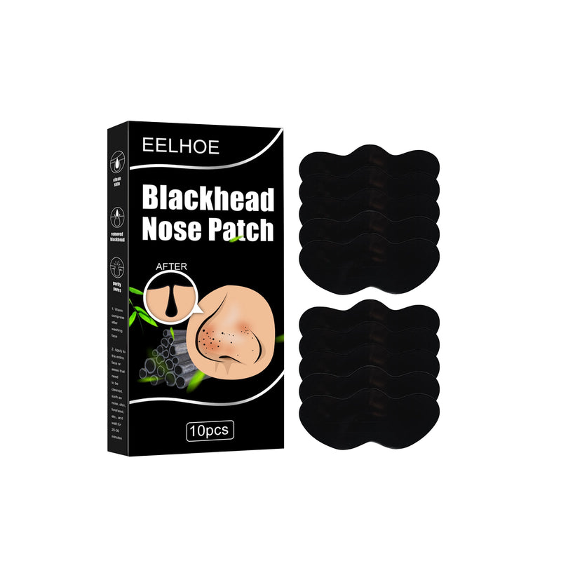 Black Pig Nose Patch, Bamboo Charcoal Remove Blackhead Acne Tear Nose Mask Patch